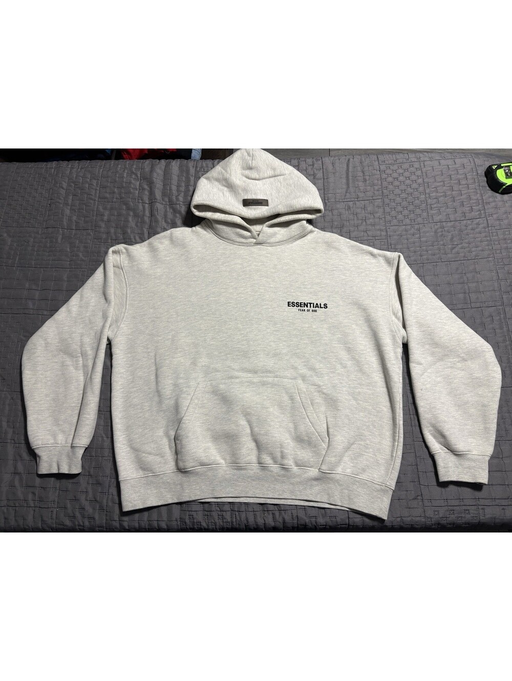Fear of God Essentials Hoodie Light Heather Grey Pullover Mens XL/LRG Boxy